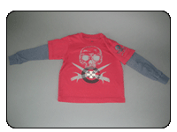c-red red pirate skull shirt