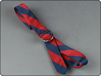C-Red Brand Navy and Red Repp Stripe Tie Fabric Belt