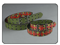 C-Red Brand Reversible Grommet Belt Argyle Print Reversing to Olive Leather
