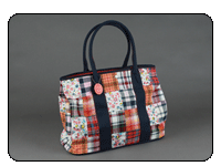 C-Red Brand Plaid Floral Large Tote