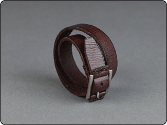 C-Red Brand Brown Leather Double Wrap Wrist Cuff