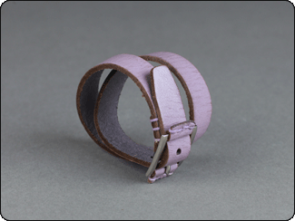 C-Red Brand Purple Leather Double Wrap Wrist Cuff