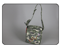C-Red Brand Olive Camouflaque Messenger Bag with Dragon Embroidery