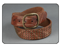 C-Red Brand Brown Mini Cross Stud Belt