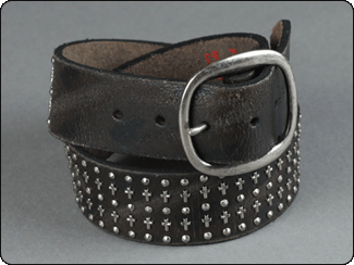 C-Red Brand Black Mini Cross Stud Belt