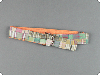 C-Red Brand Tan Multi Madras Web Toddler Preppy Belt