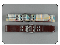 C-Red Brand Reversible Madras to Brown Leather Toddler Preppy Belt