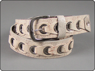 C-Red Brand Off White Distressed Hammered Link Belt