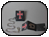 Black Z Fold Wallet with Red Leather Cross Inlay and Stud Accents with Removeable Chain