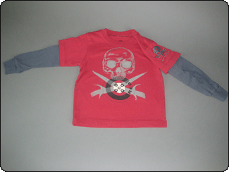 c-red red pirate skull shirt