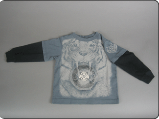c-red grey roaring tiger shirt