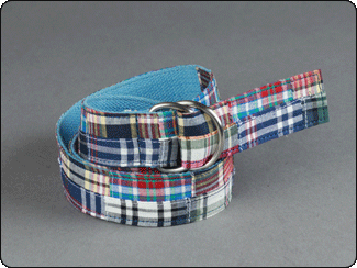 C-Red Brand Blue Mutli Madras Web Belt