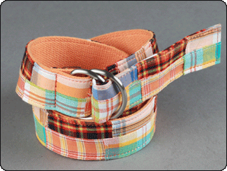 C-Red Brand  Orange Multi Madras Web Belt