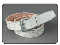C-Red Brand White Distressed X Lace Belt