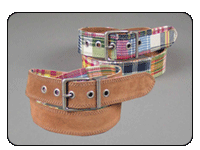 C-Red Brand Reversible Tan Suede Leather to Madras Belt