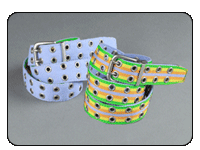 C-Red Brand Reversible Striped Grograin Reversing to Lavende Web Grommet Belt