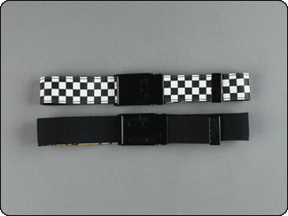 C-Red Brand Checkered Leather Print Reversible Toddler's Belt